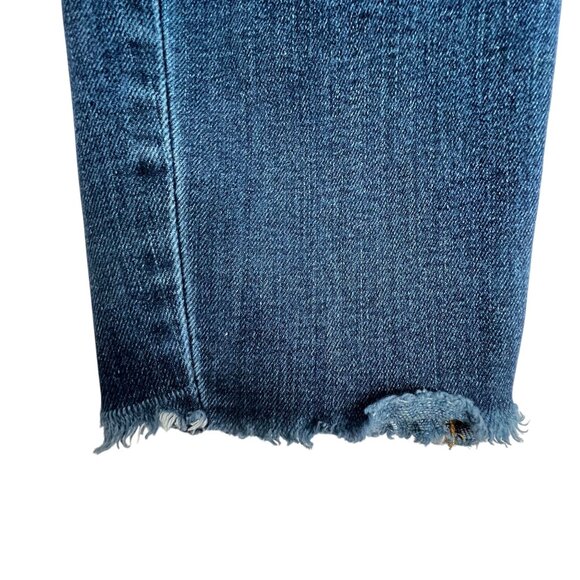 True Religion Distressed Skinny  Blue Jeans Flap Pockets Frayed Raw Hem Sz 30 - Picture 7 of 16